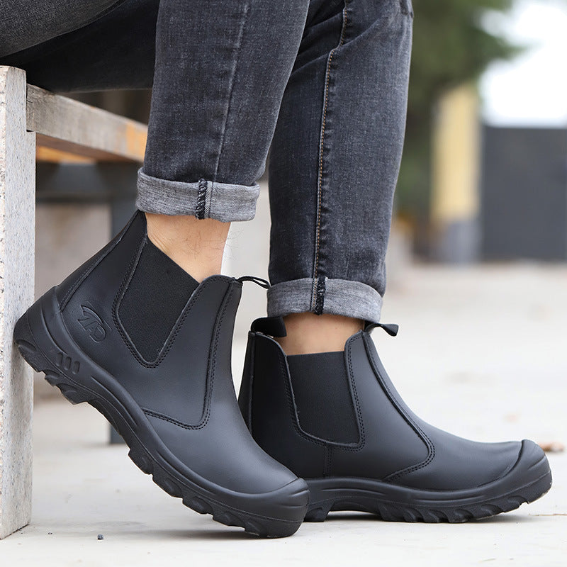 Men's Leather Pull-On Chelsea Boots