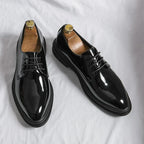 Men's Leather Thick Sole Derby Dress Shoes