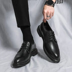Men's Leather Thick Sole Derby Dress Shoes