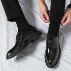 Men's Leather Thick Sole Derby Dress Shoes