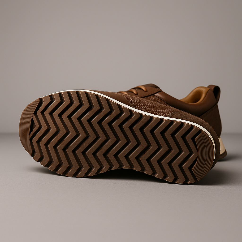 Men's Leather Thick Sole Low-Top Sneakers
