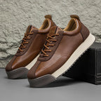 Men's Leather Thick Sole Low-Top Sneakers