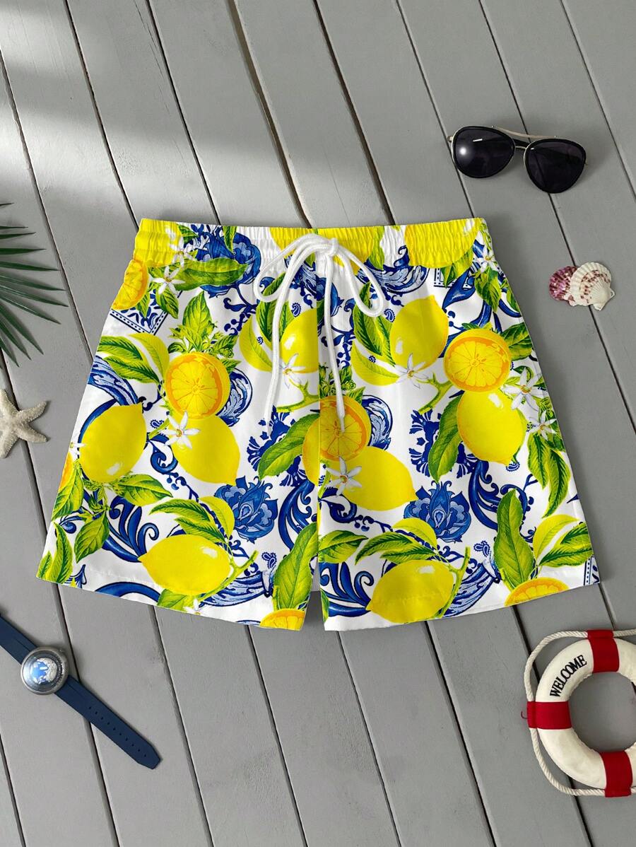 Men's Lemon Print Shorts
