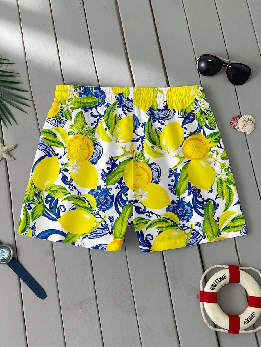 Men's Lemon Print Shorts