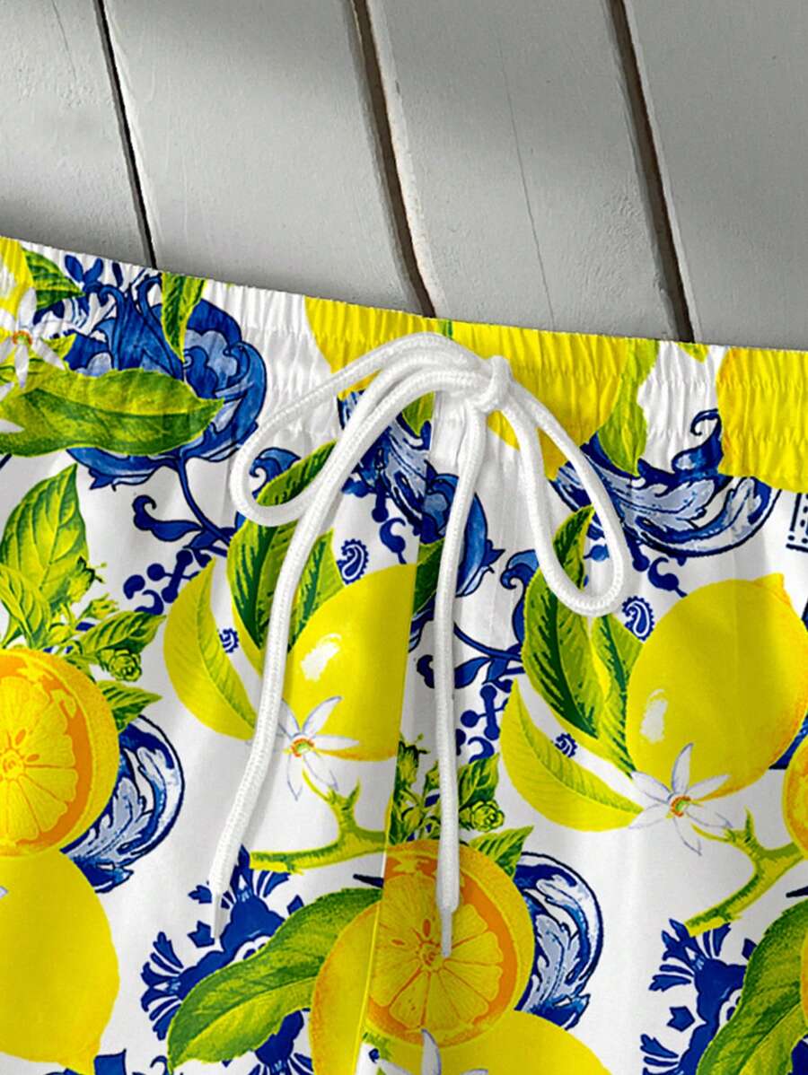 Men's Lemon Print Shorts