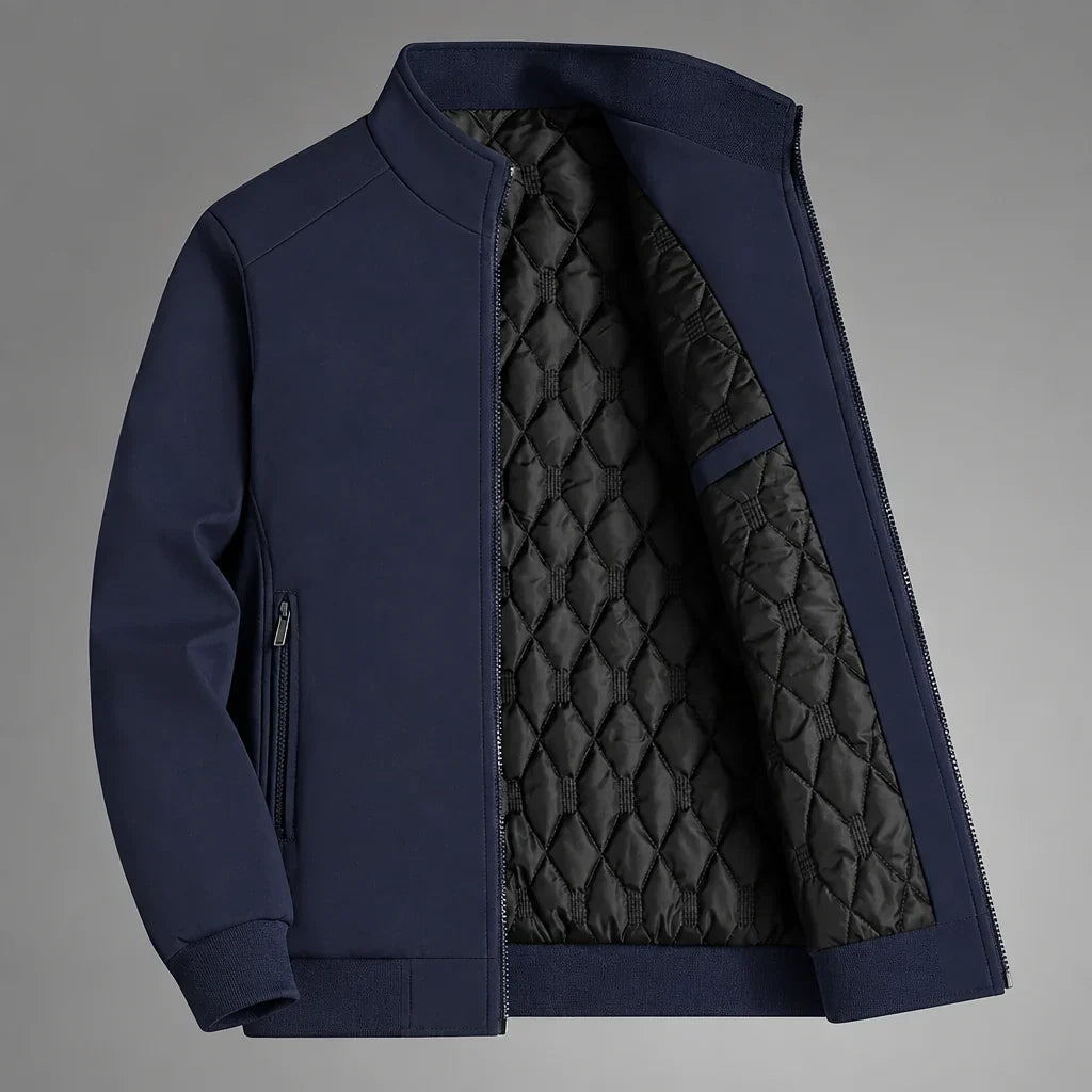 Men's Lined Jacket with Zipper Closure