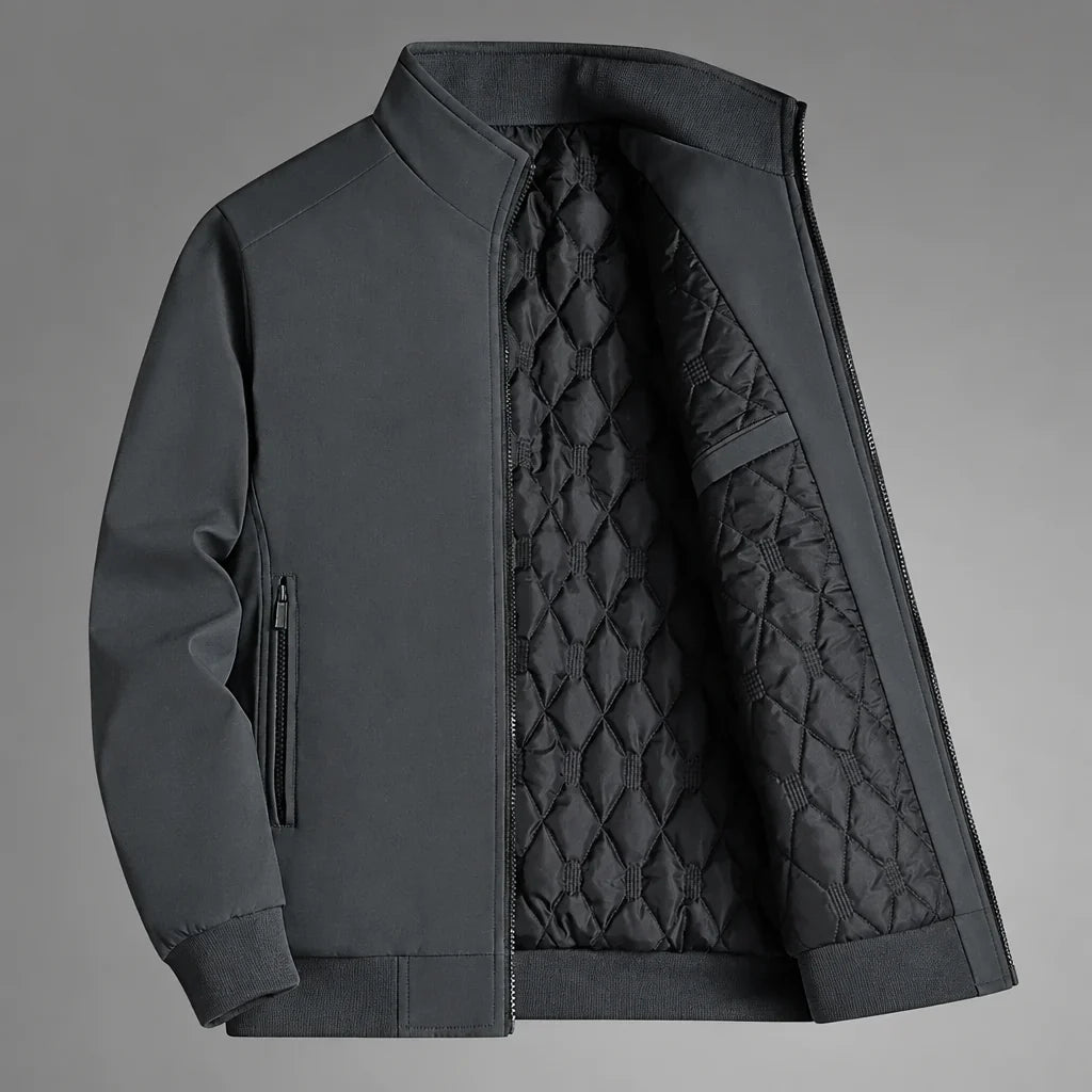 Men's Lined Jacket with Zipper Closure