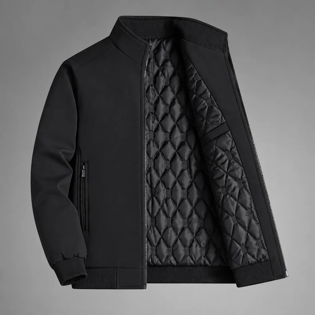 Men's Lined Jacket with Zipper Closure