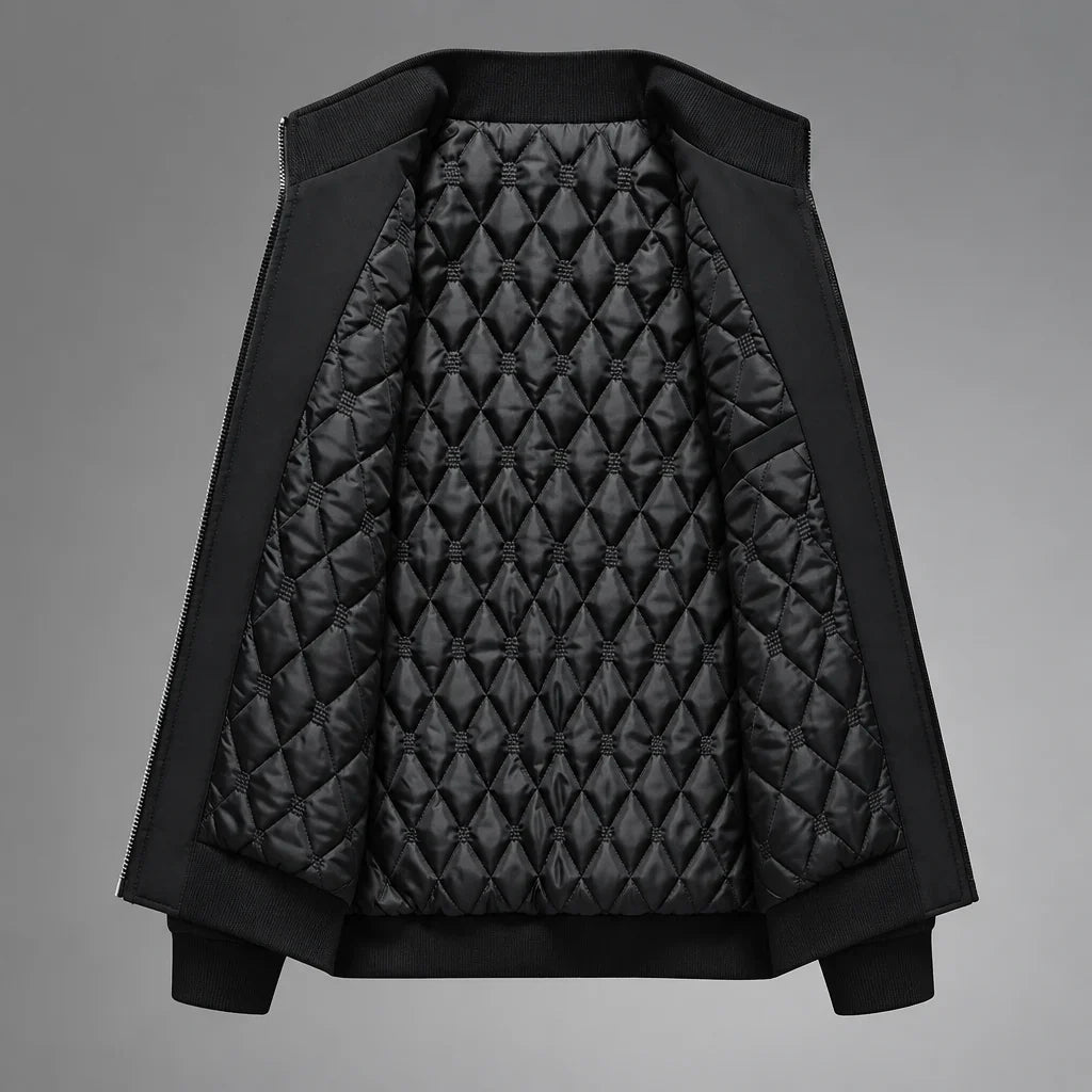Men's Lined Jacket with Zipper Closure