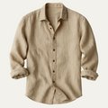 Men's Linen-Look Regular Fit Long Sleeve Shirt