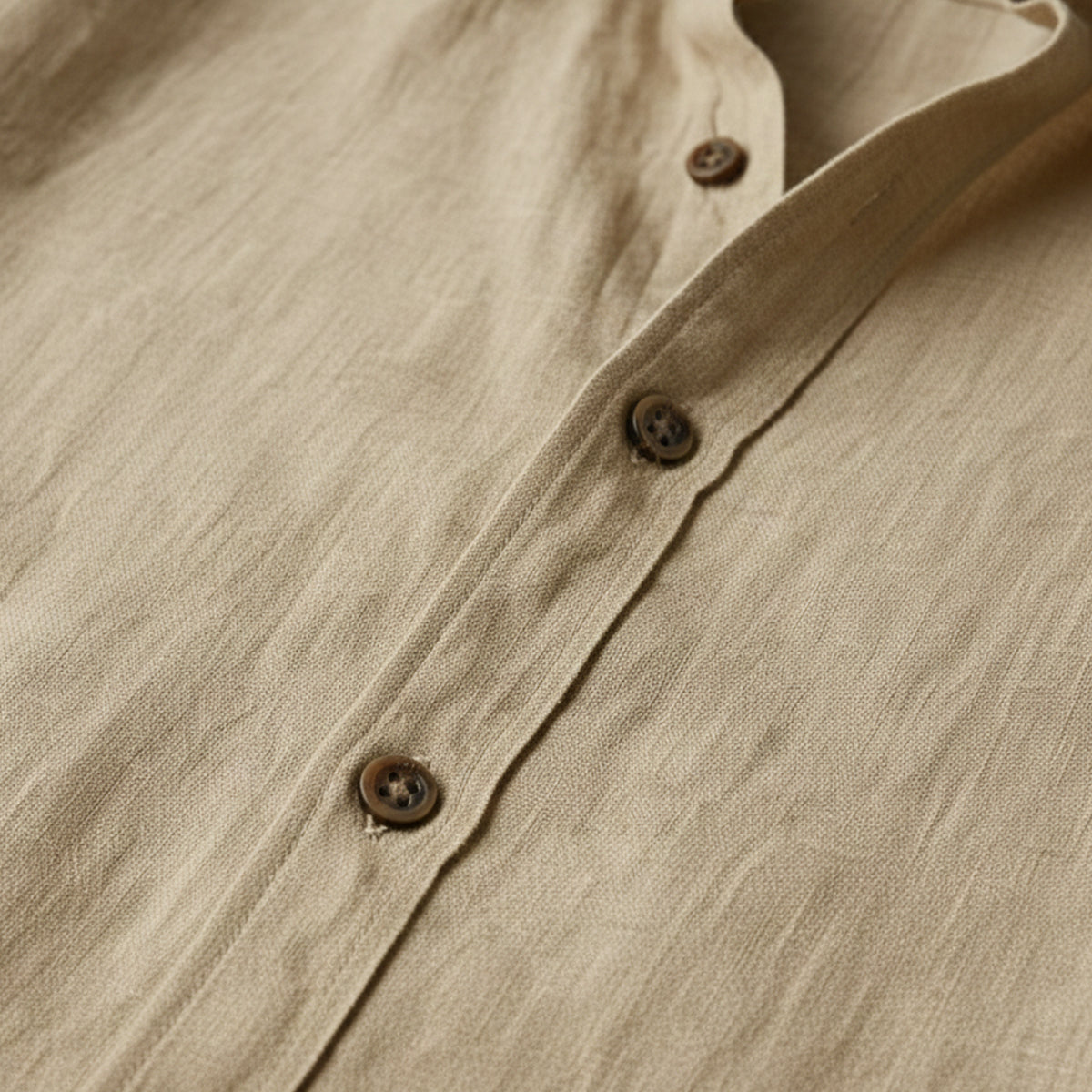 Men's Linen-Look Regular Fit Long Sleeve Shirt