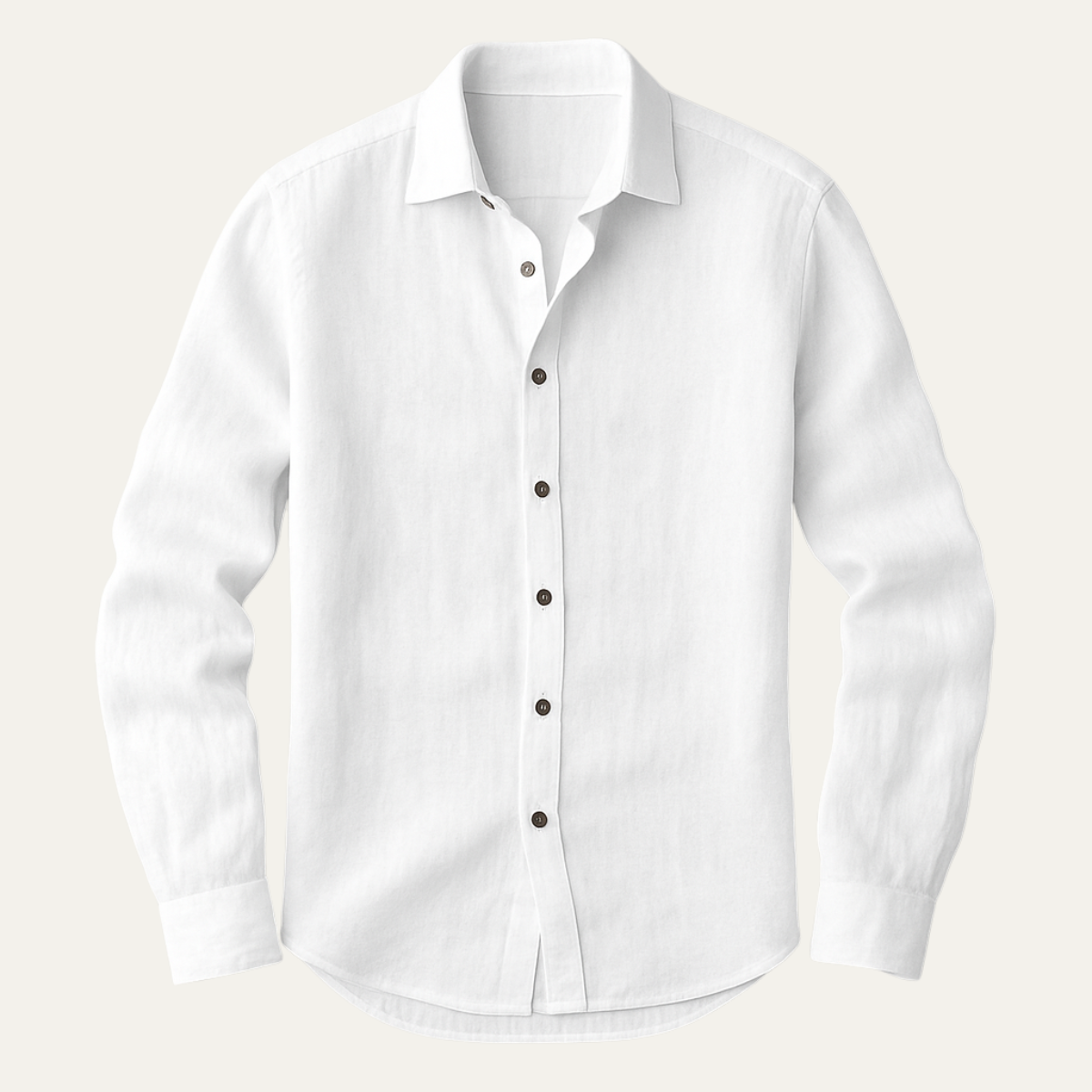 Men's Linen-Look Regular Fit Long Sleeve Shirt