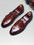 Men's Loafers with Double Buckle Straps