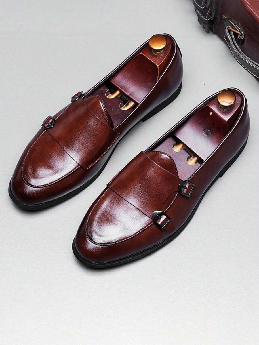 Men's Loafers with Double Buckle Straps