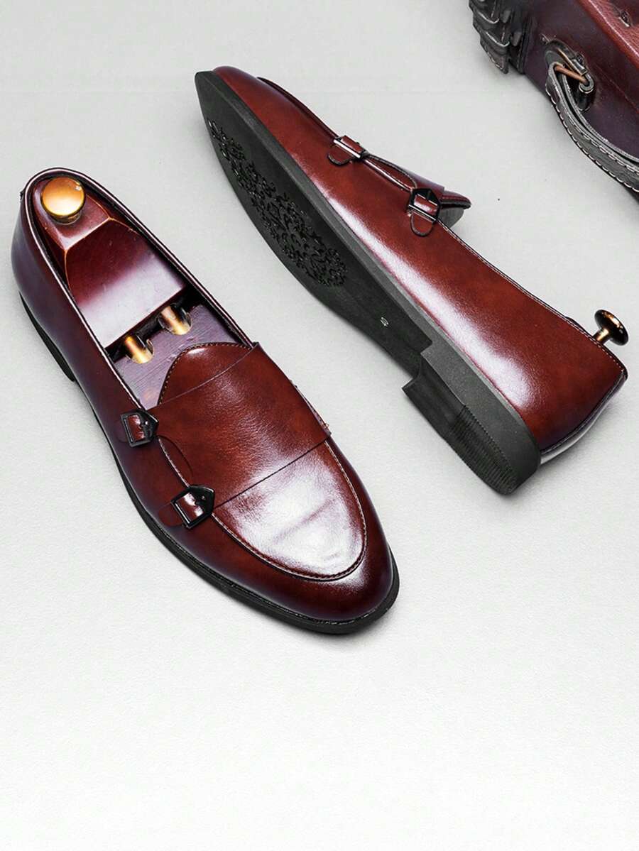 Men's Loafers with Double Buckle Straps