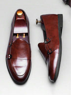 Men's Loafers with Double Buckle Straps