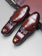 Men's Loafers with Double Buckle Straps