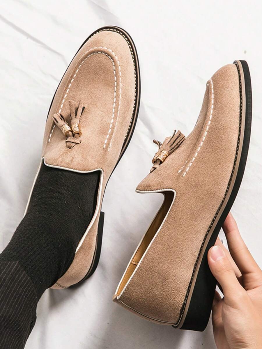 Men's Loafers with Visible Stitching