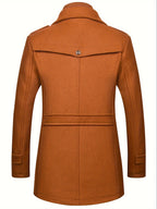 Men's Long Coat with High Collar