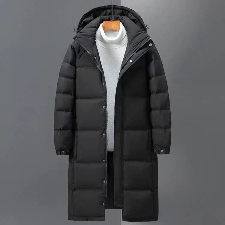Men's Long Quilted Hooded Parka