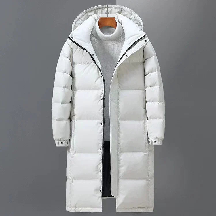Men's Long Quilted Hooded Parka