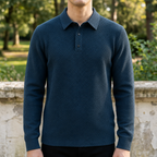 Men's Textured Long Sleeve Polo