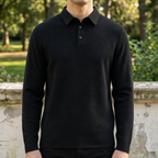 Men's Textured Long Sleeve Polo