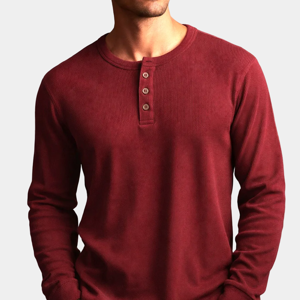 Men's Long Sleeve Henley T-Shirt