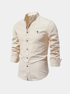 Men's Long Sleeve Mandarin Collar Shirt