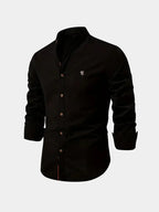 Men's Long Sleeve Mandarin Collar Shirt