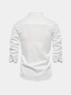 Men's Long Sleeve Mandarin Collar Shirt