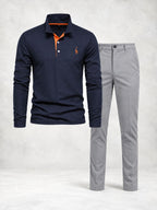 Men's Long Sleeve Polo & Pants Set