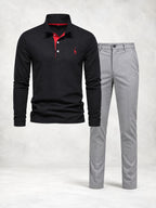 Men's Long Sleeve Polo & Pants Set