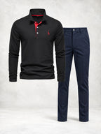 Men's Long Sleeve Polo & Pants Set