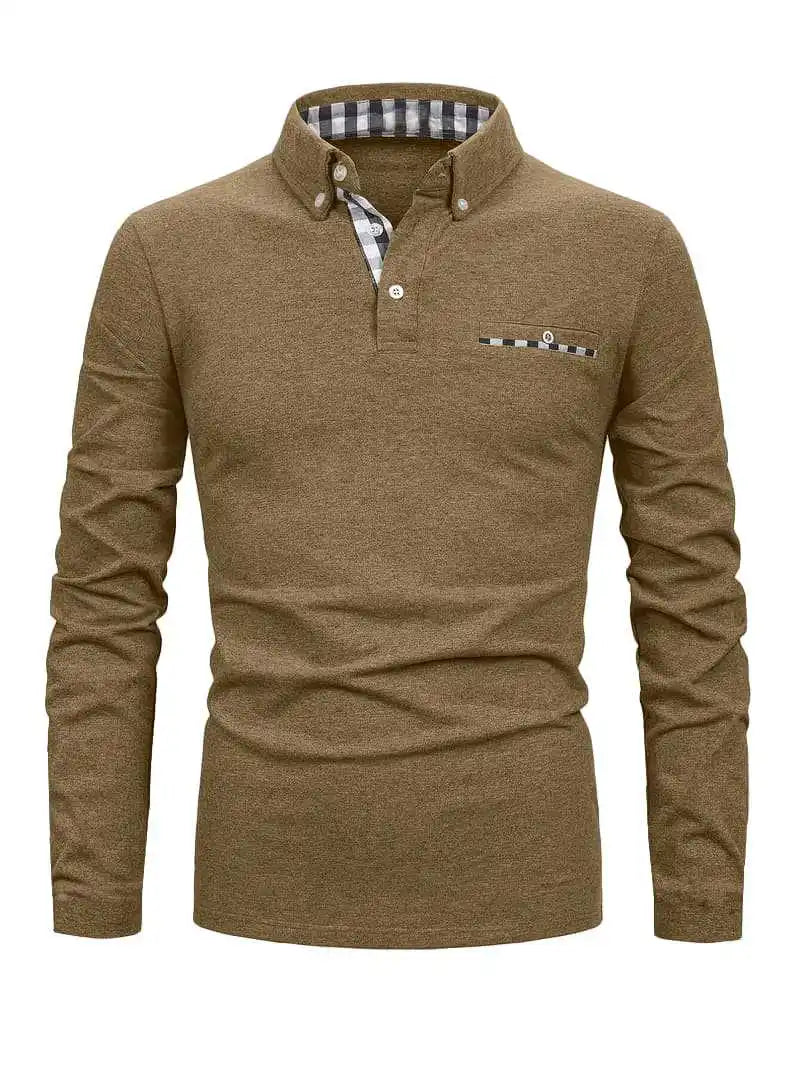 Men's Long Sleeve Polo with Pocket