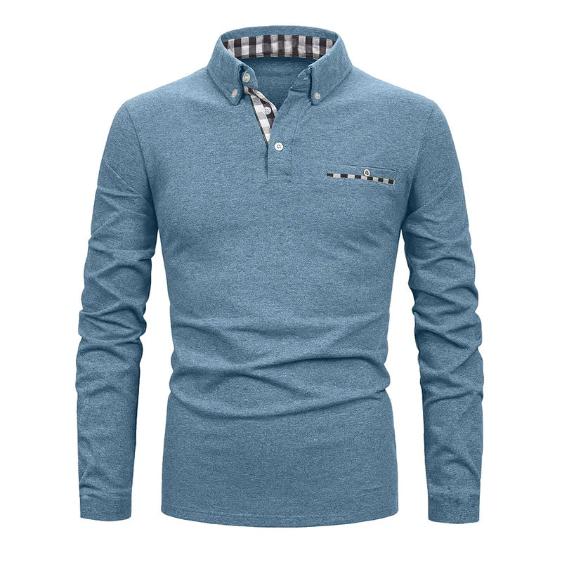 Men's Long Sleeve Polo with Pocket