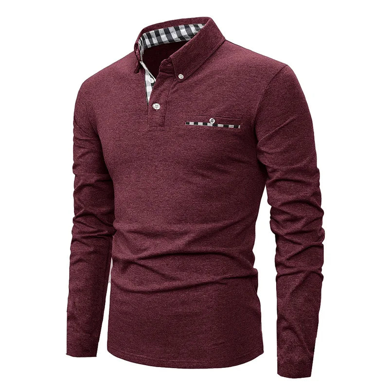 Men's Long Sleeve Polo with Pocket