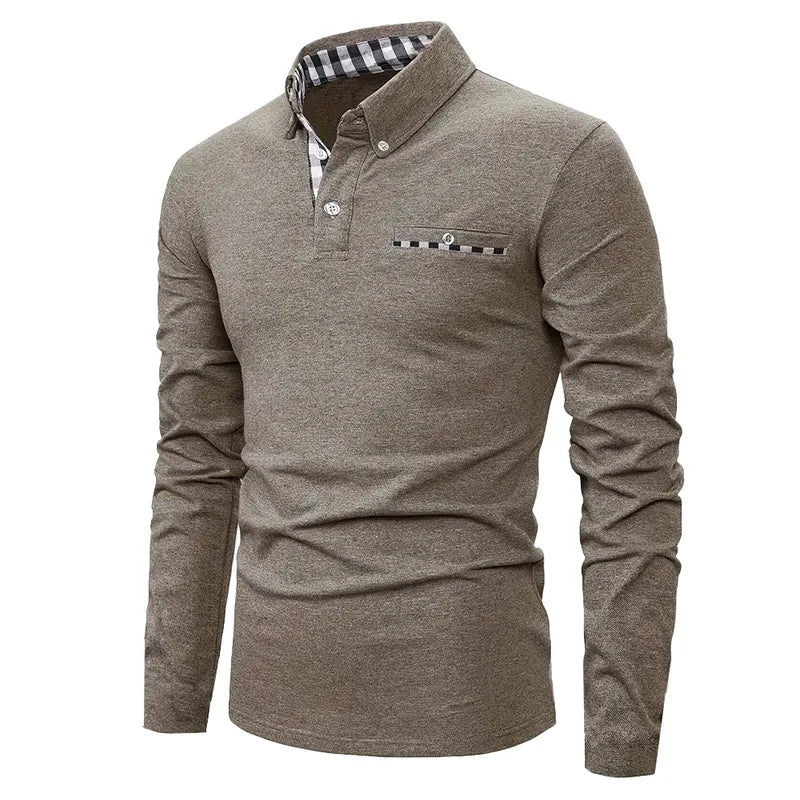 Men's Long Sleeve Polo with Pocket