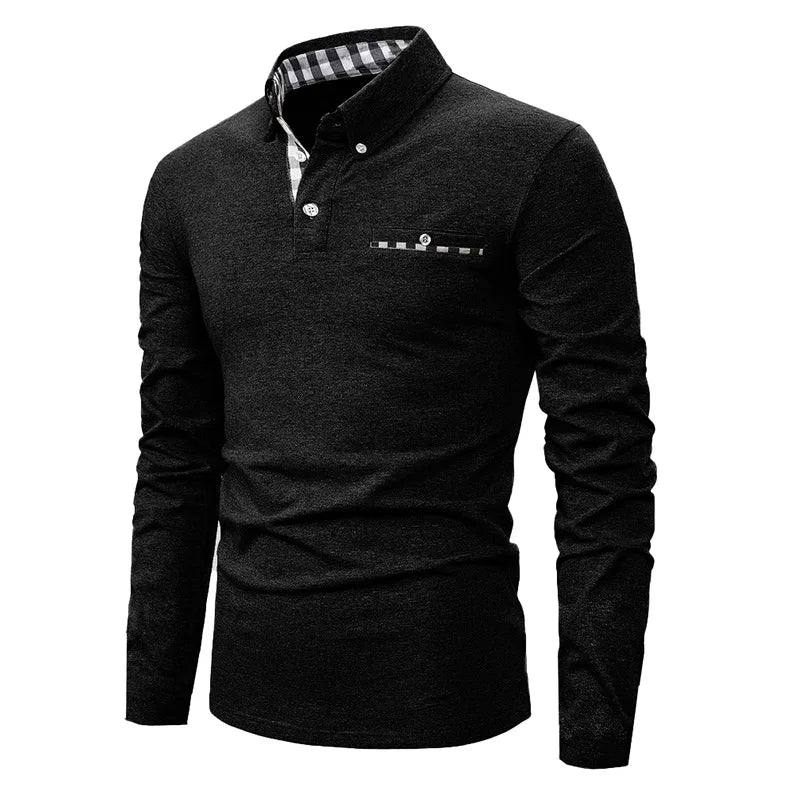 Men's Long Sleeve Polo with Pocket