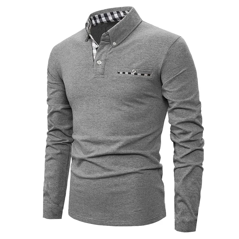 Men's Long Sleeve Polo with Pocket
