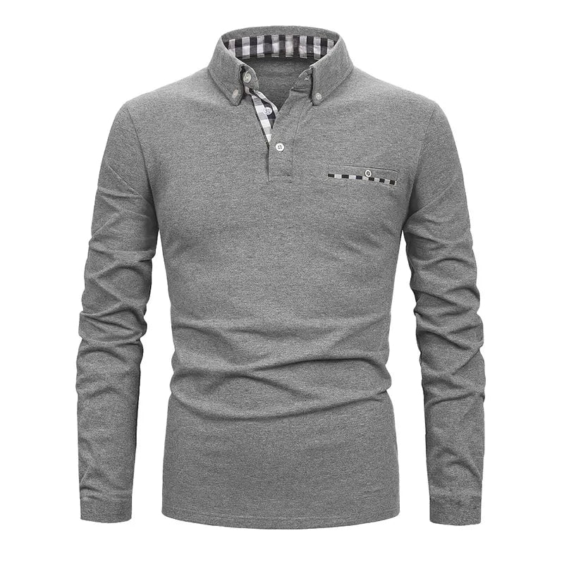 Men's Long Sleeve Polo with Pocket