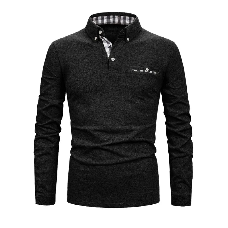 Men's Long Sleeve Polo with Pocket
