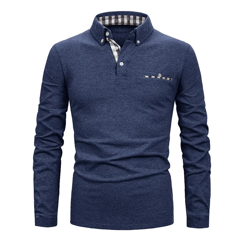 Men's Long Sleeve Polo with Pocket