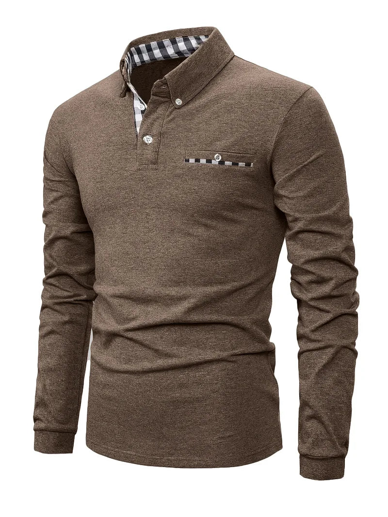 Men's Long Sleeve Polo with Pocket