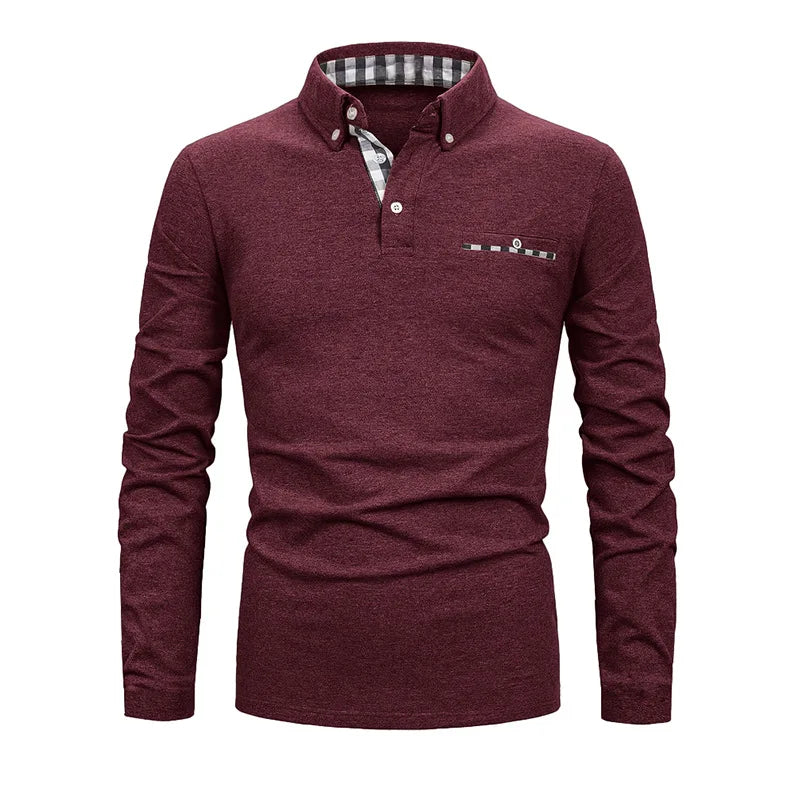 Men's Long Sleeve Polo with Pocket