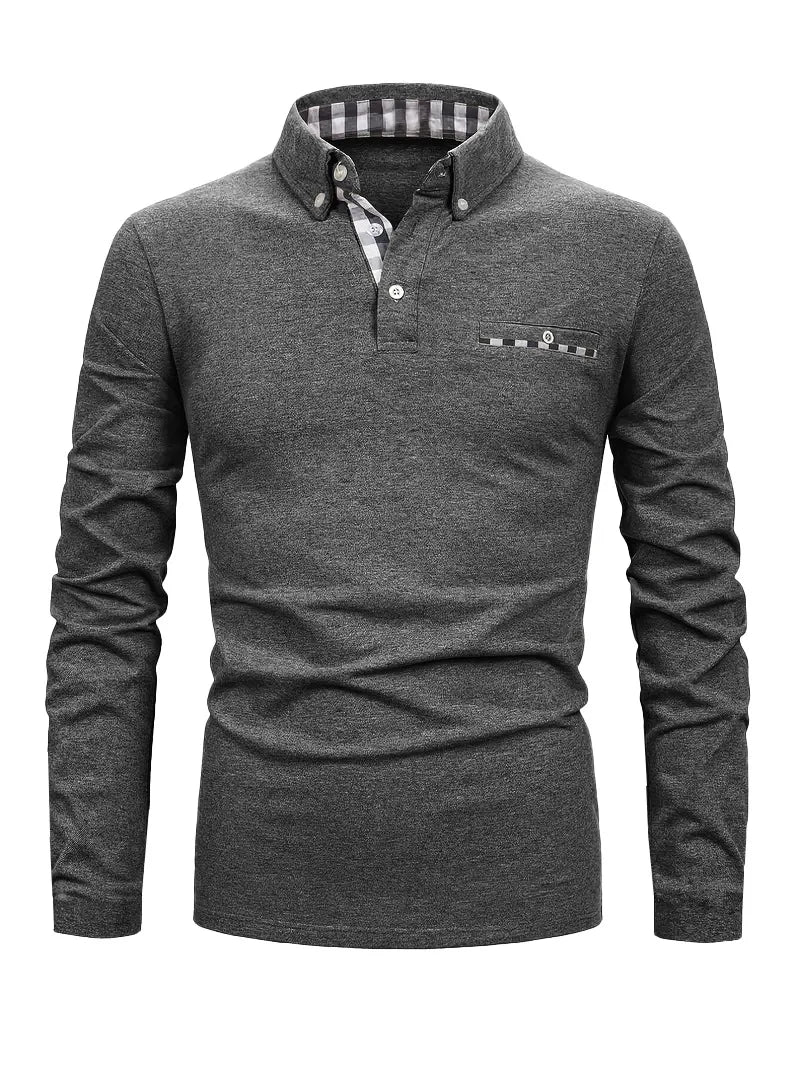 Men's Long Sleeve Polo with Pocket