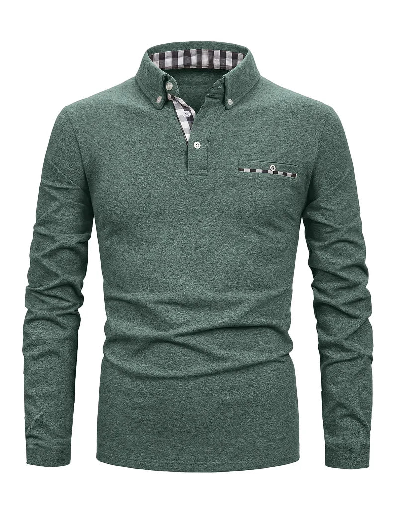 Men's Long Sleeve Polo with Pocket