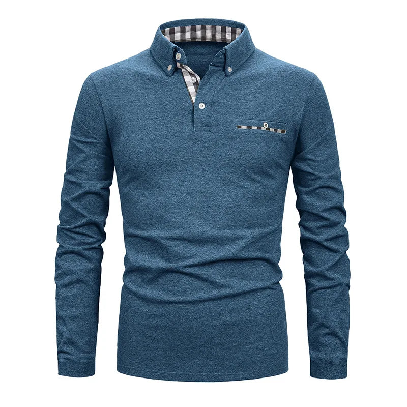 Men's Long Sleeve Polo with Pocket