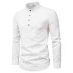Men's Long Sleeve Shirt with Mandarin Collar