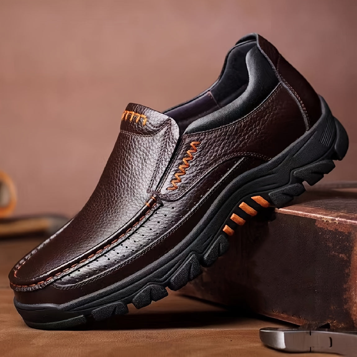 Men's Lug Sole Slip-On Loafers